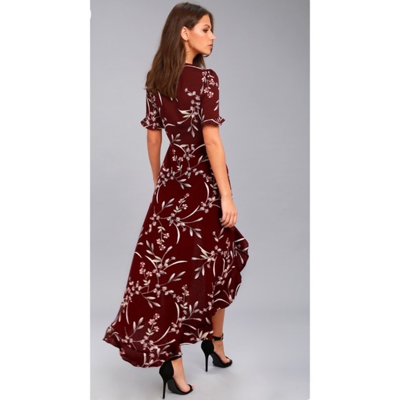 Lulu’s floral wrap dress with hi lo ruffle hem - Picture 5 of 6